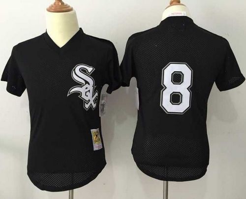 Mitchell And Ness 1993 White Sox #8 Bo Jackson Black Throwback Stitched MLB Jersey - Click Image to Close